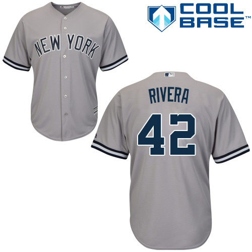 Yankees #42 Mariano Rivera Stitched Grey Youth MLB Jersey - Click Image to Close